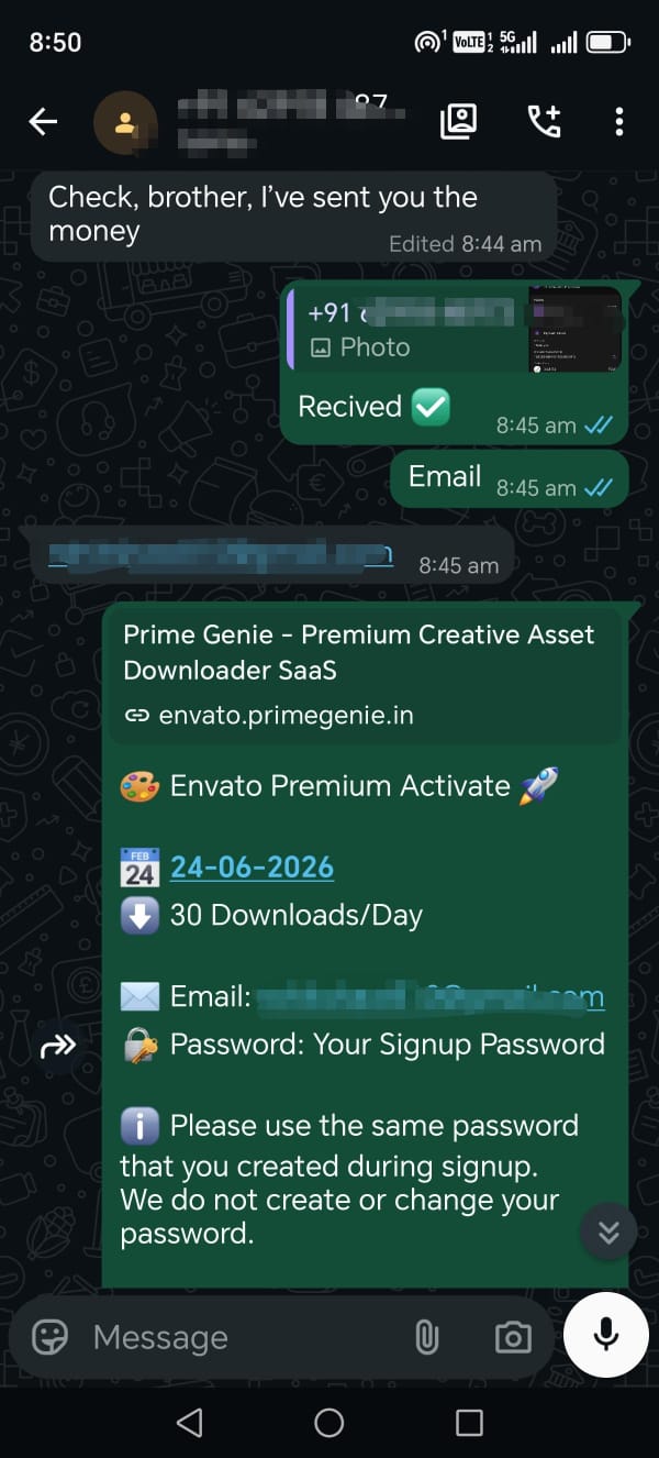 Prime Genie Group Buy designer tools subscription customer activation proof screenshot 45